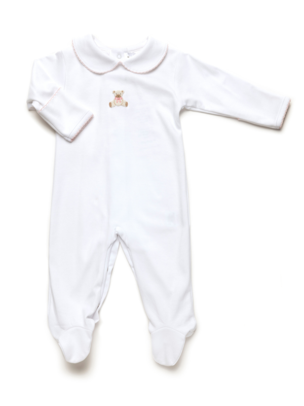 Milly Marie Pink Teddy Bear Pima Footie