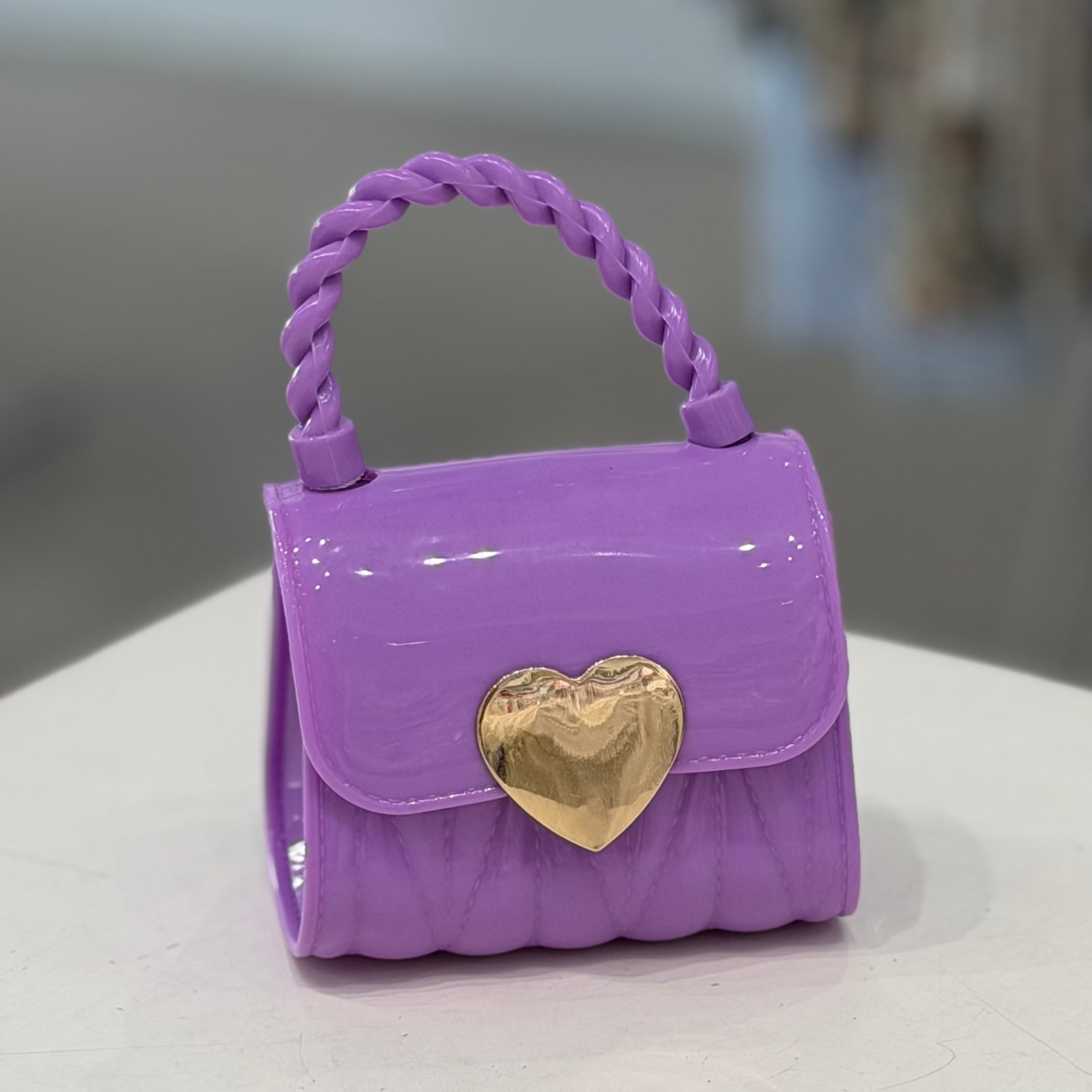 Ce Ce Co Jelly Golden Heart Purple Purse