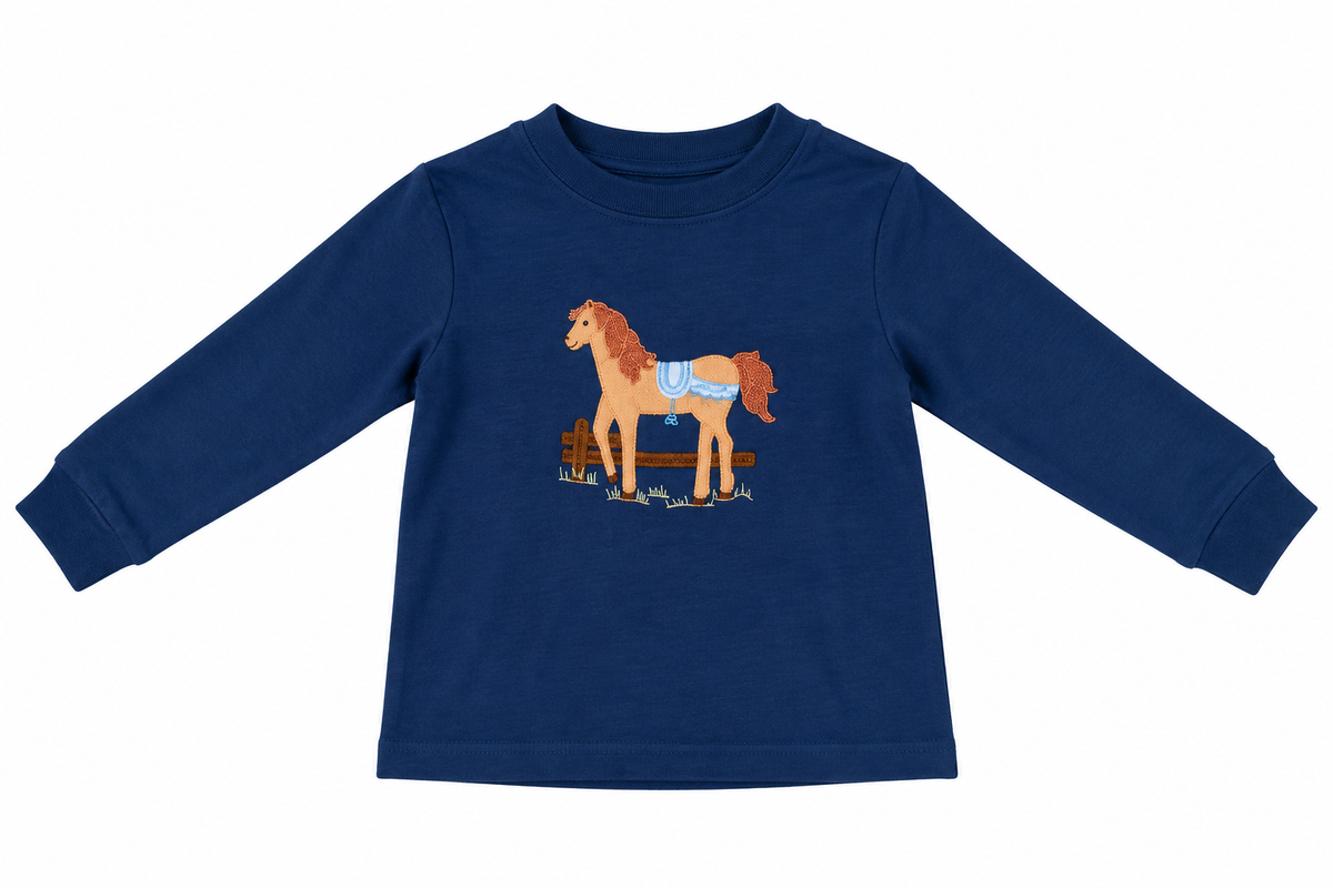 Squiggles Blue Bucky Tee