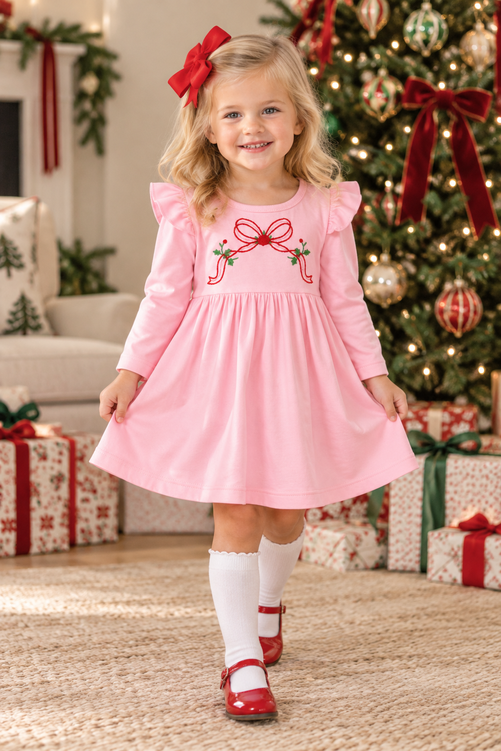 Squiggles Letter Bow Dress