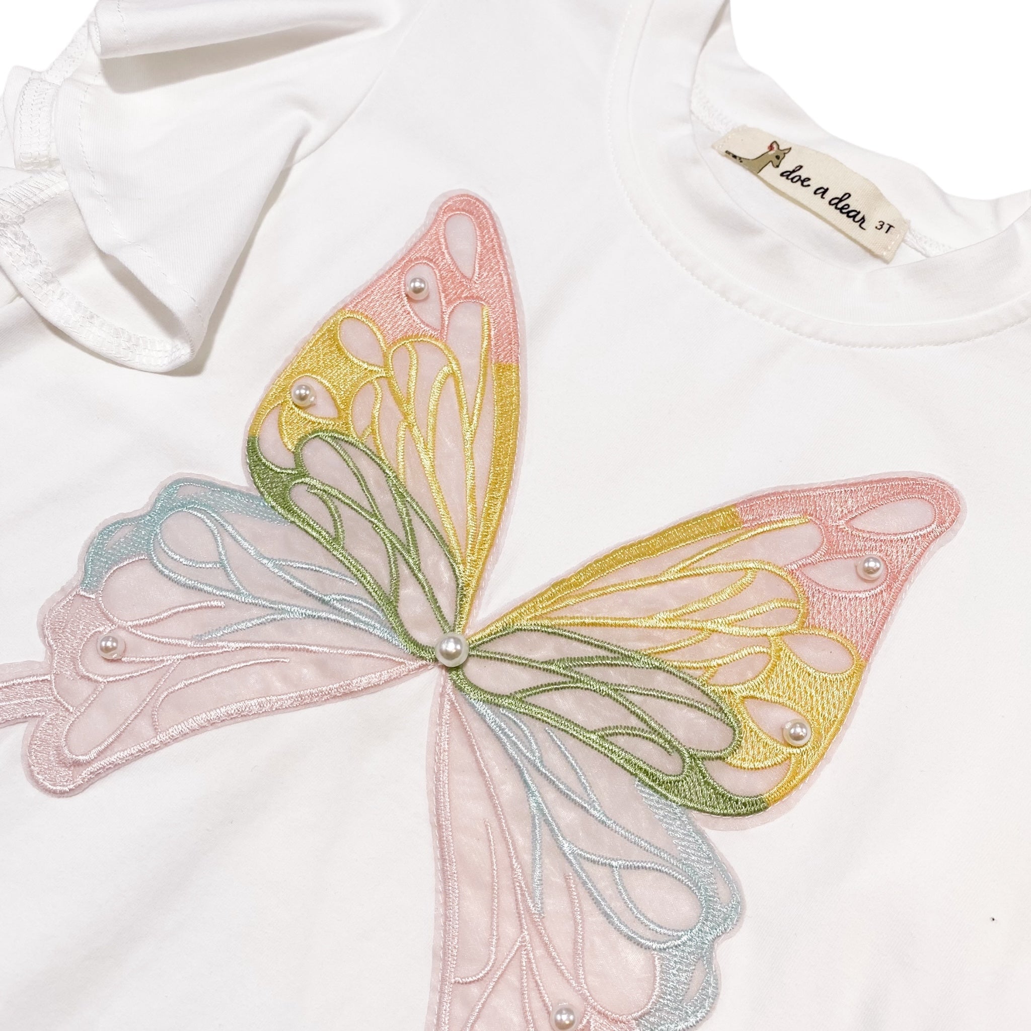 Doe A Dear Juliette Butterfly Embroidered Tee & Tutu