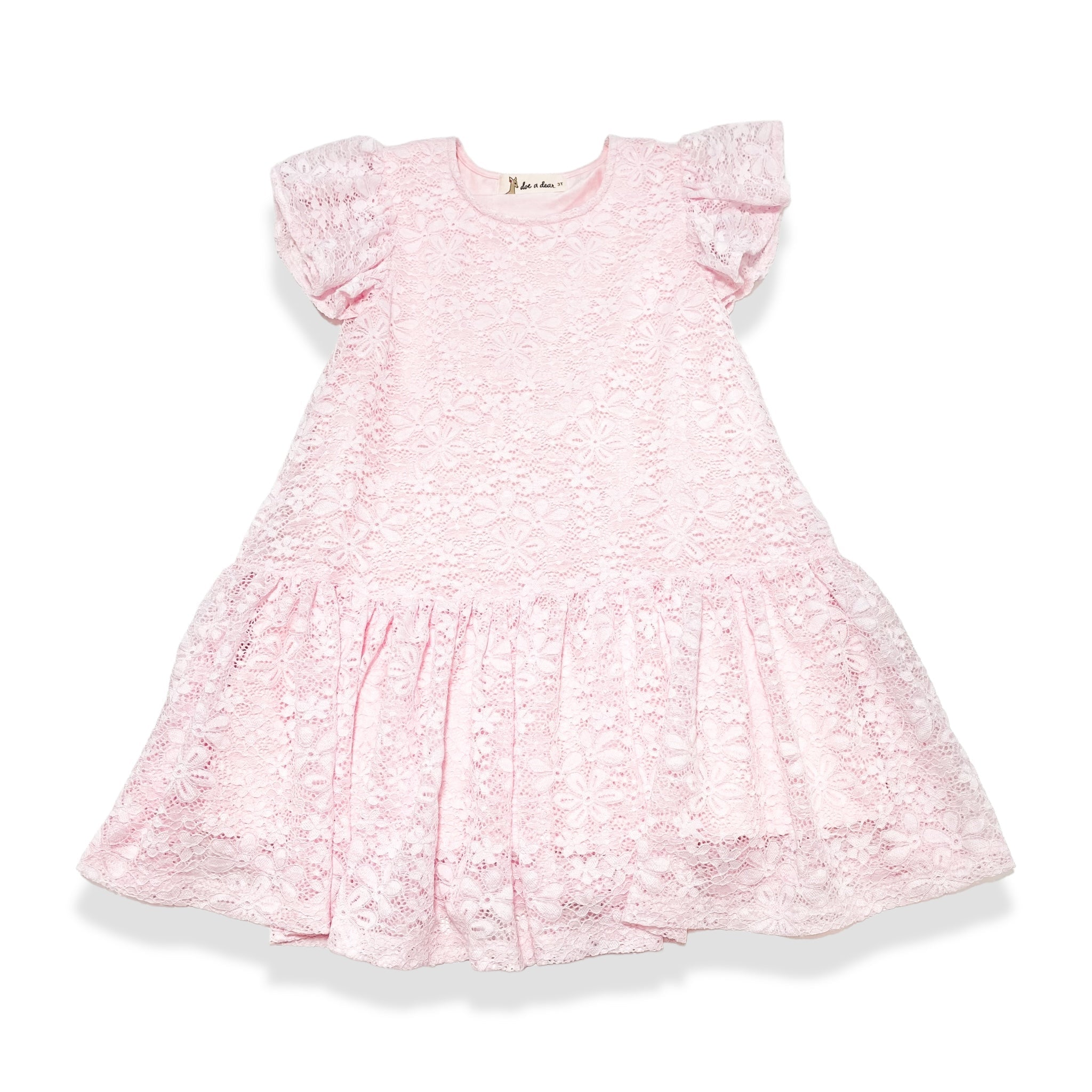 Doe A Dear Pink Dropwaist Lace Dress