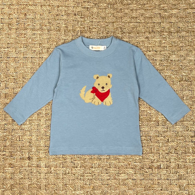 Luigi Tee, Dog with Bandana on Light Steel