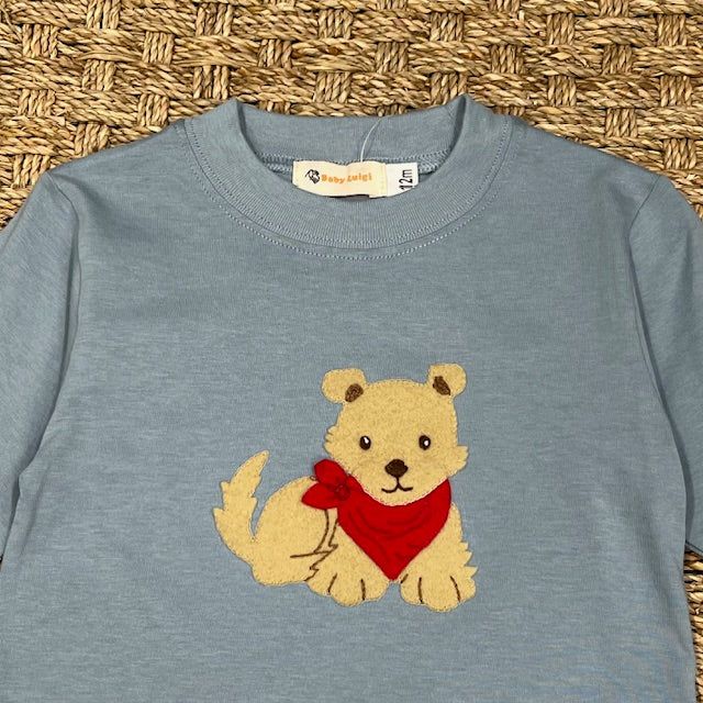 Luigi Tee, Dog with Bandana on Light Steel