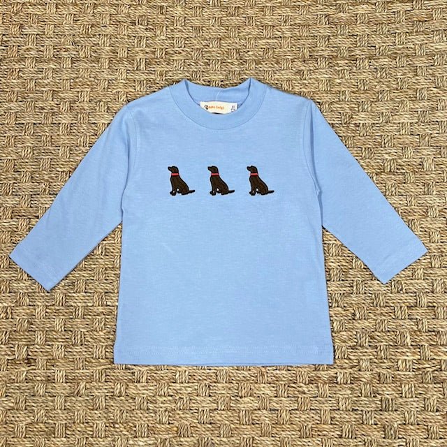 Luigi Tee, Chocolate Labs on Sky Blue