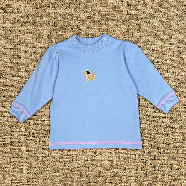 Luigi Sweatshirt, Puppy on Sky Blue/Light Bubblegum