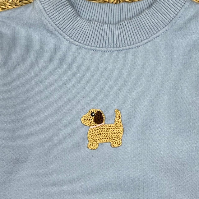 Luigi Sweatshirt, Puppy on Sky Blue/Light Bubblegum
