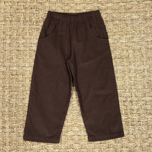 Luigi Corduroy Pants with Pockets, Chocolate