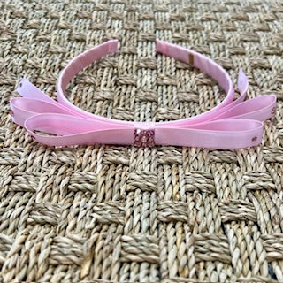 Bari Lynn Thin Satin Bow Headband