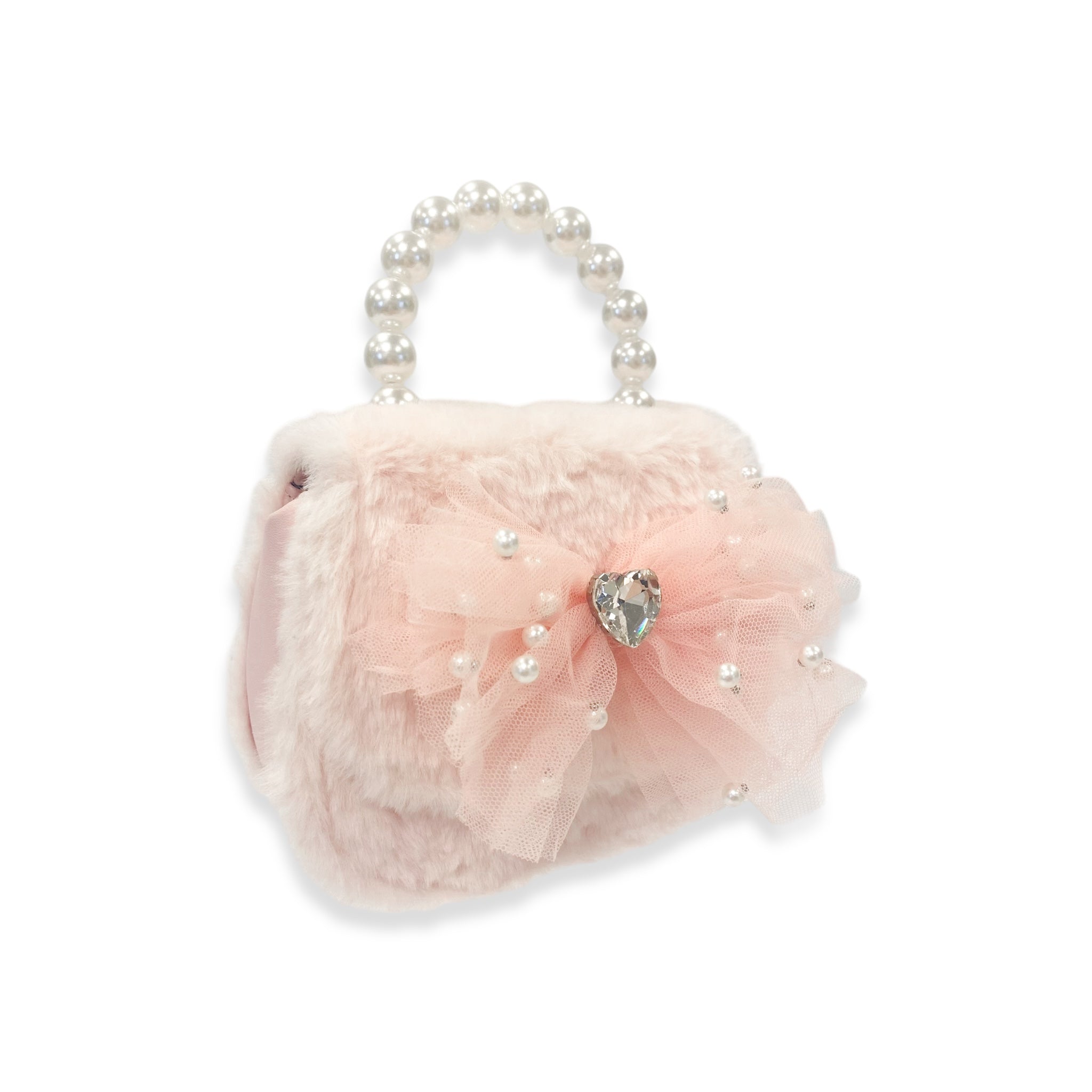Doe A Dear Mesh Bow Furry Purse