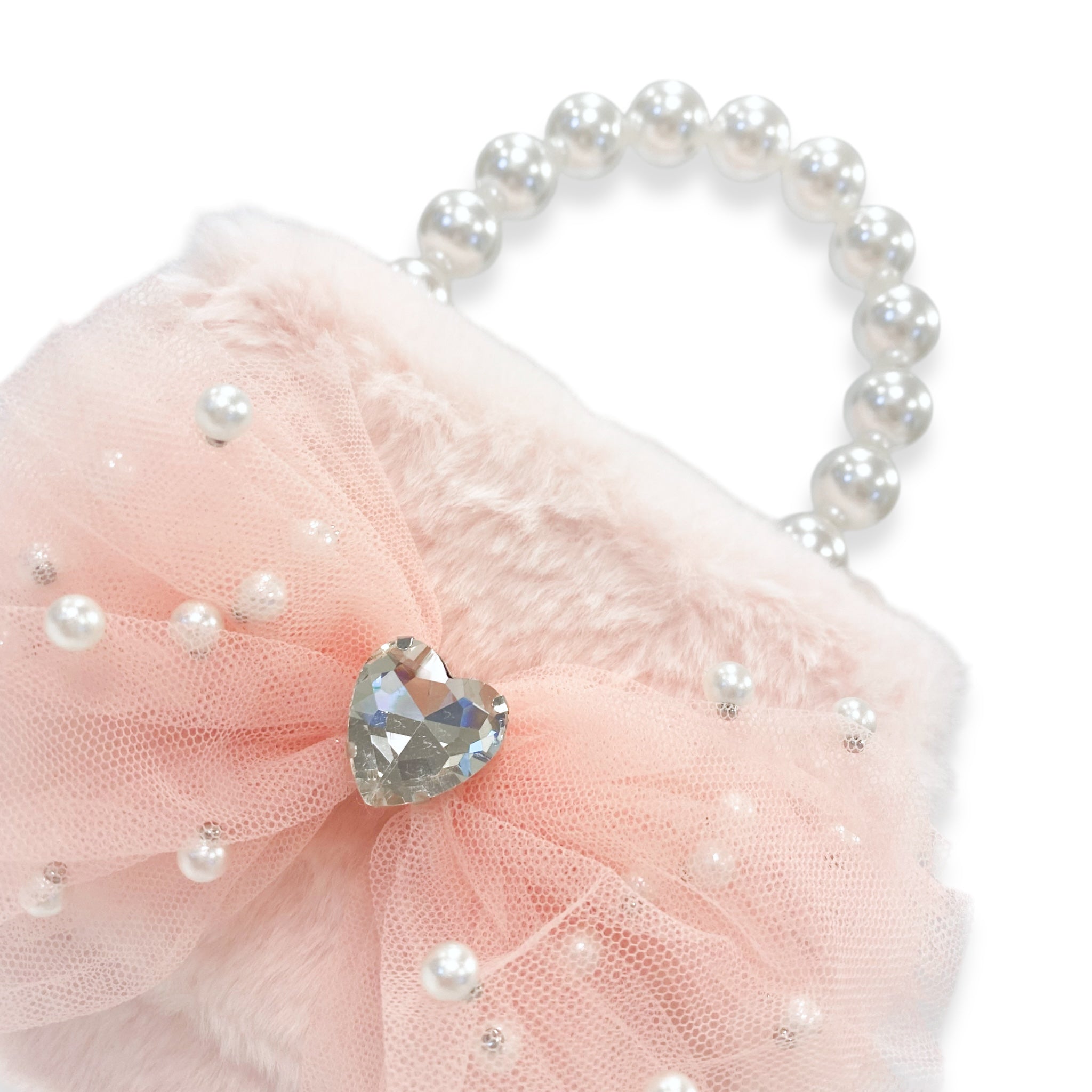 Doe A Dear Mesh Bow Furry Purse