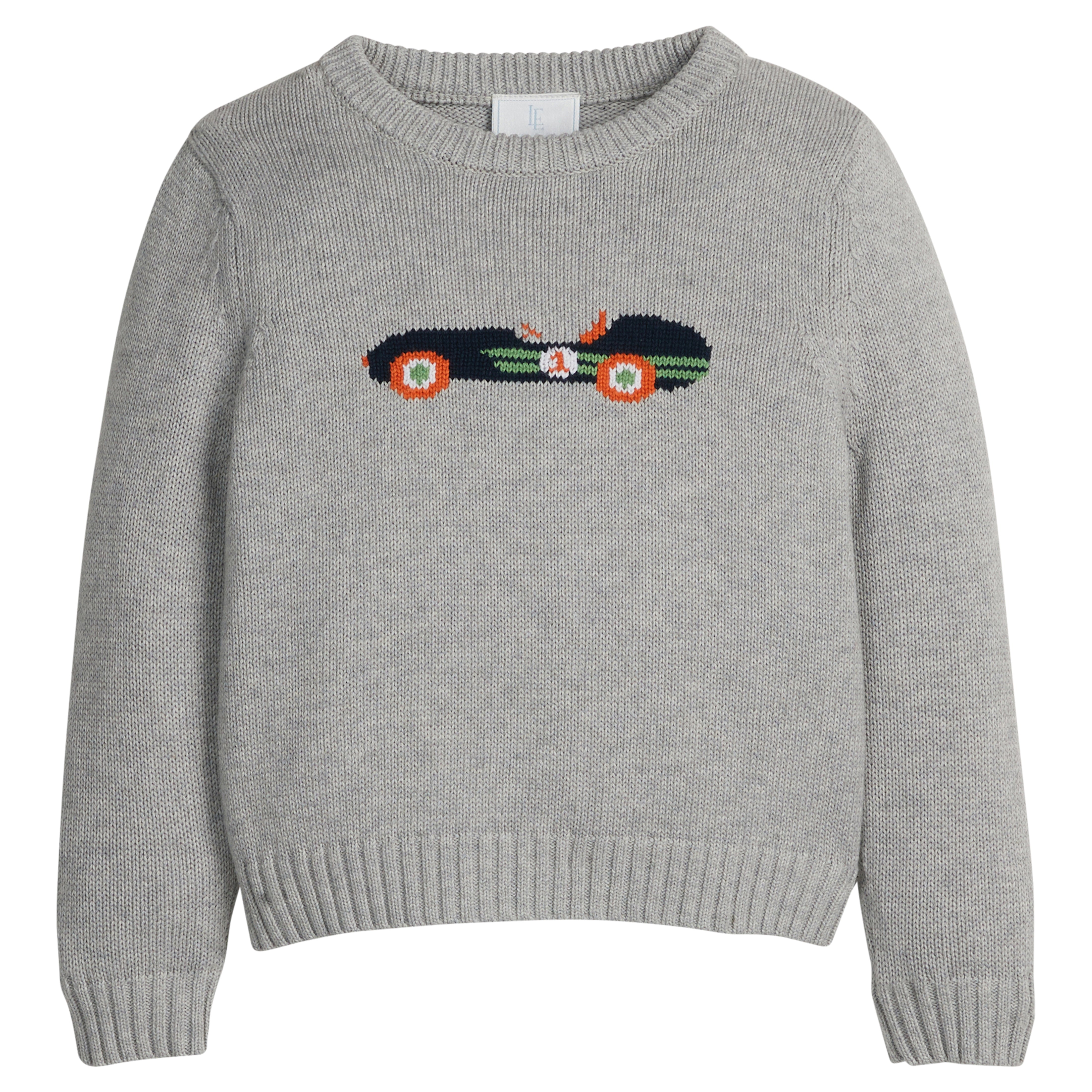 Little English Intarsia Sweater, Vintage Race Car