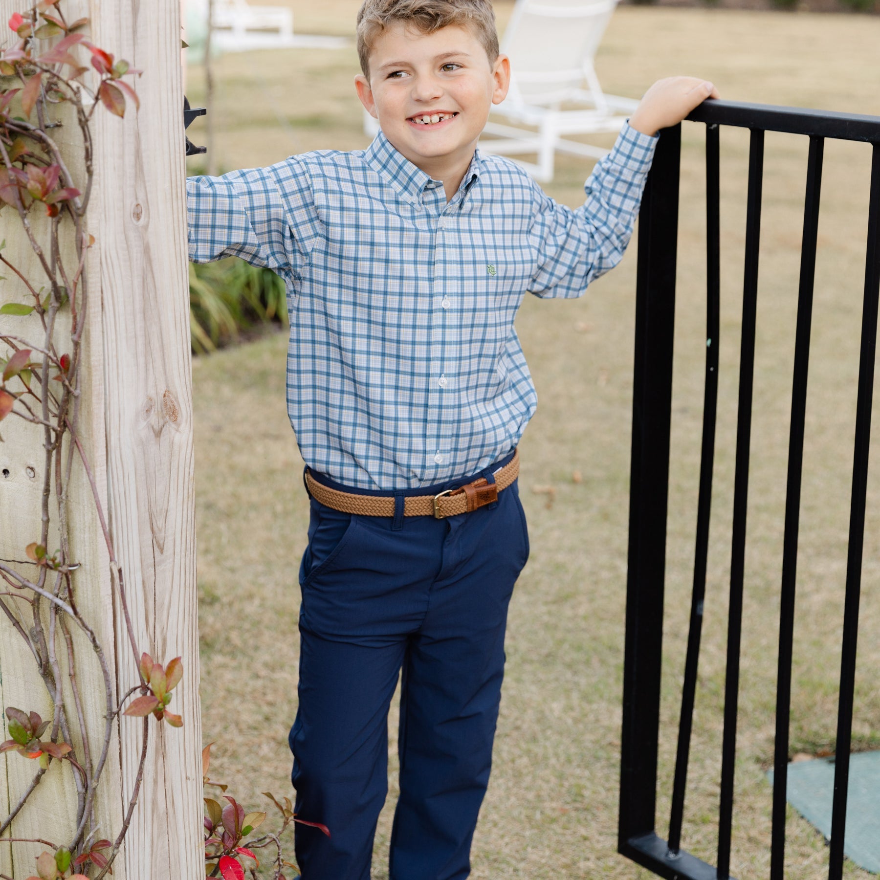 Bailey Boys Performance Button Down, Stone