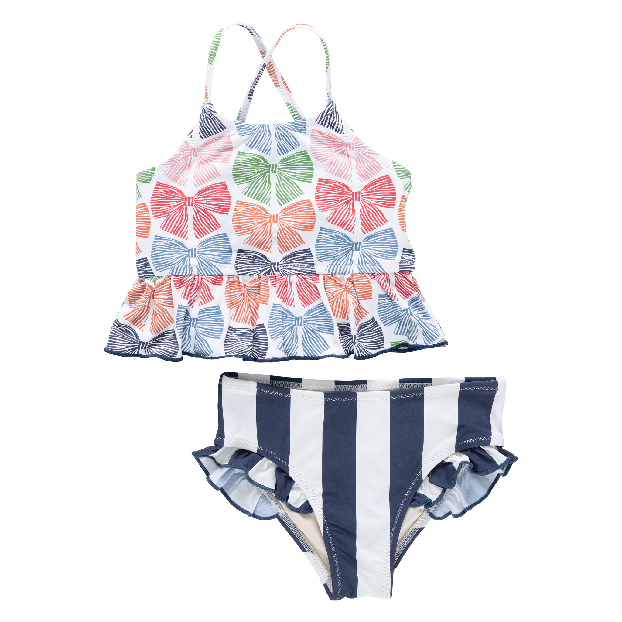 Pink Chicken Joy Tankini, Multi Bows