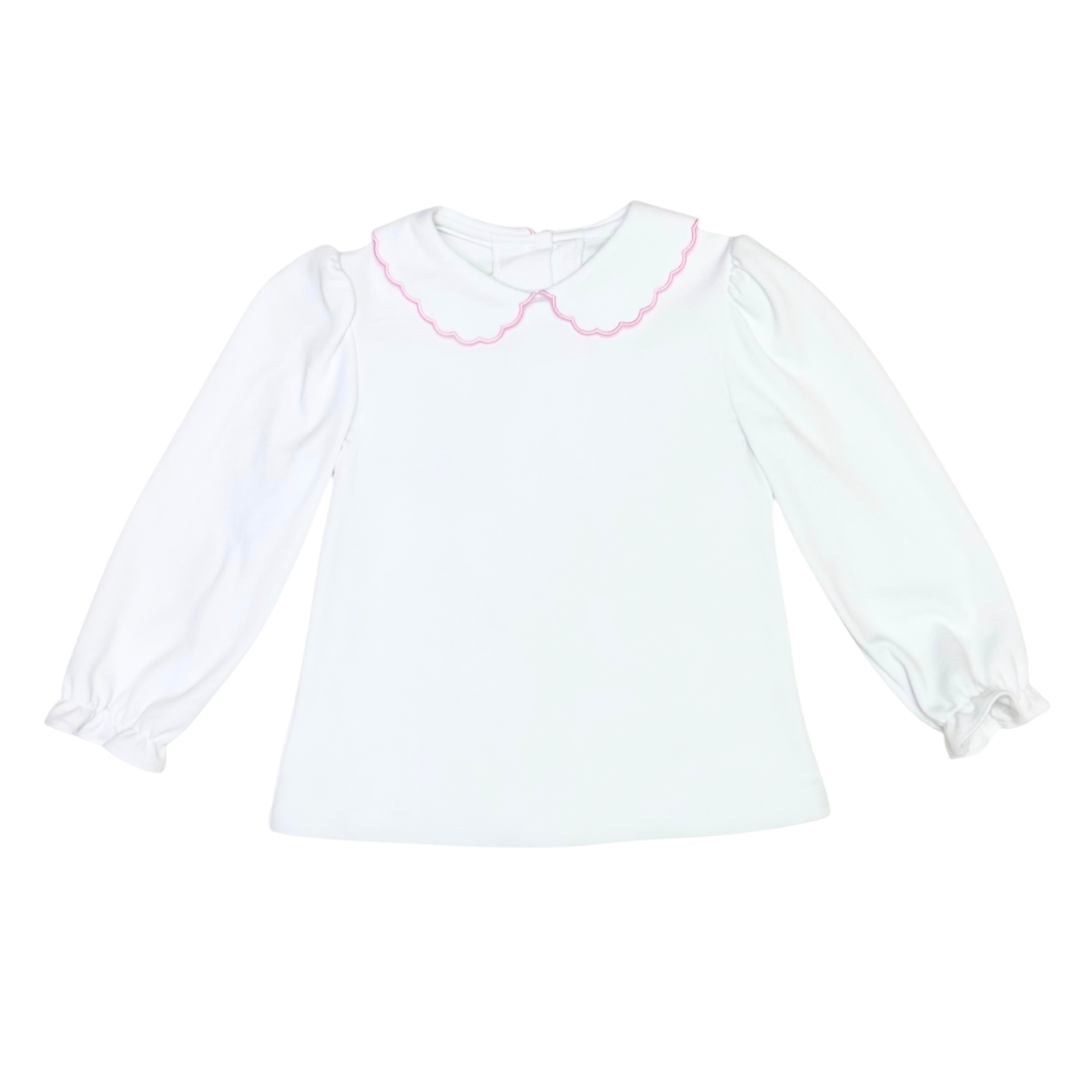 Zuccini Kendall Collar Blouse, Pink Trim
