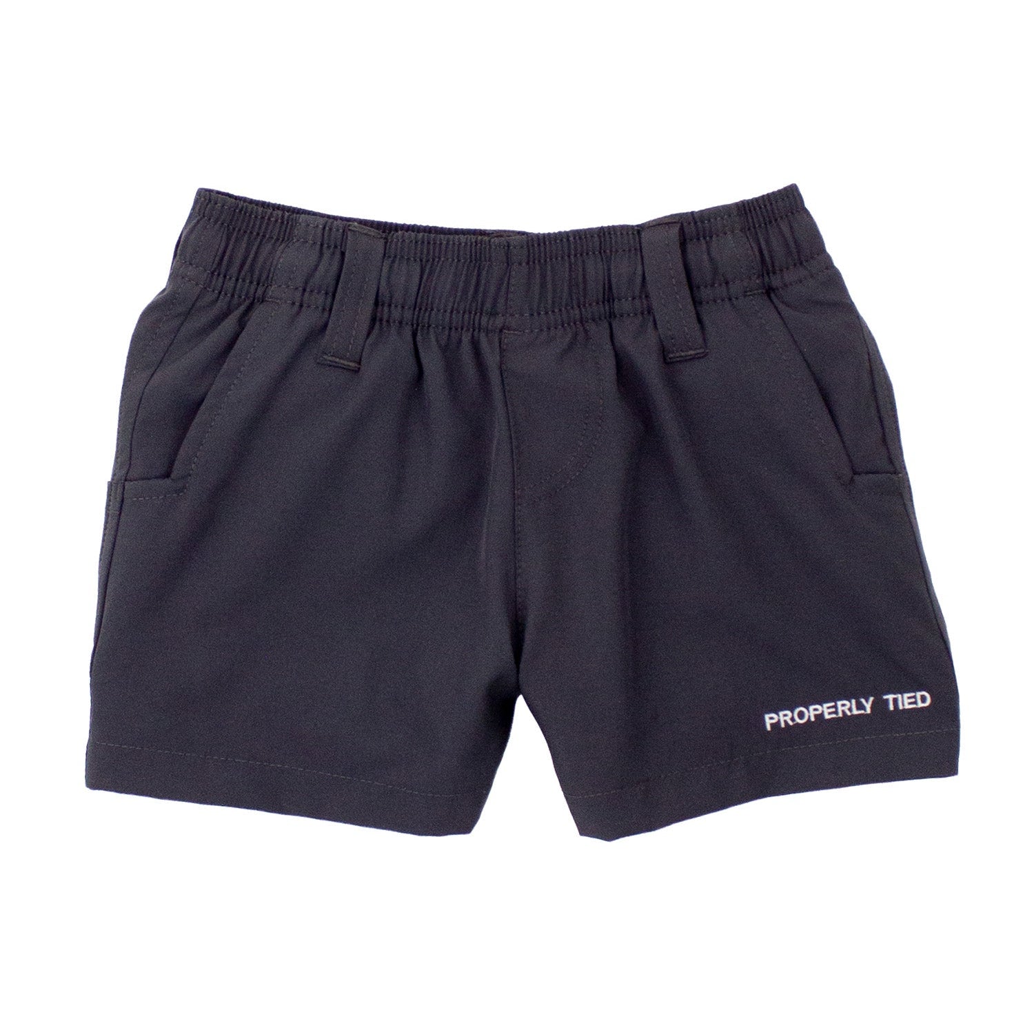 Properly Tied Boys Pintail Short, Charcoal