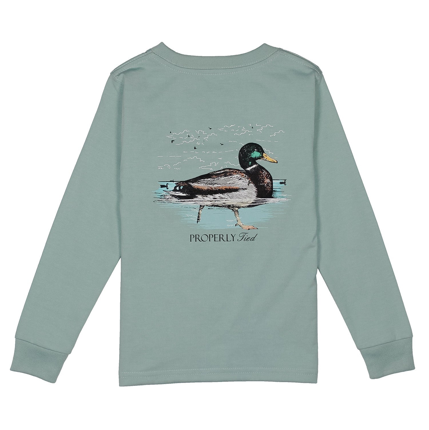 Properly Tied Tee, Swimming Mallard on Marine Mist