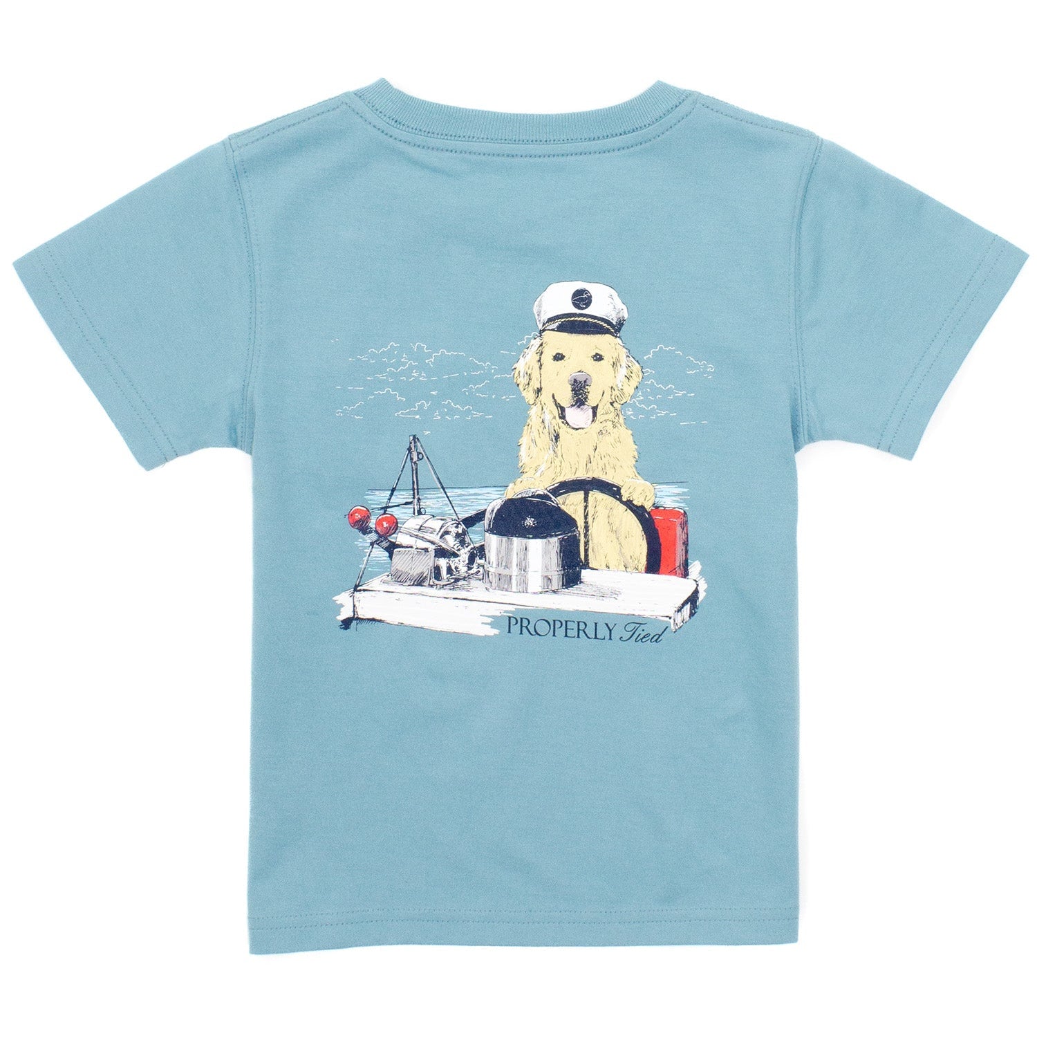 Properly Tied Golden Captain Tee, Coastal Sky