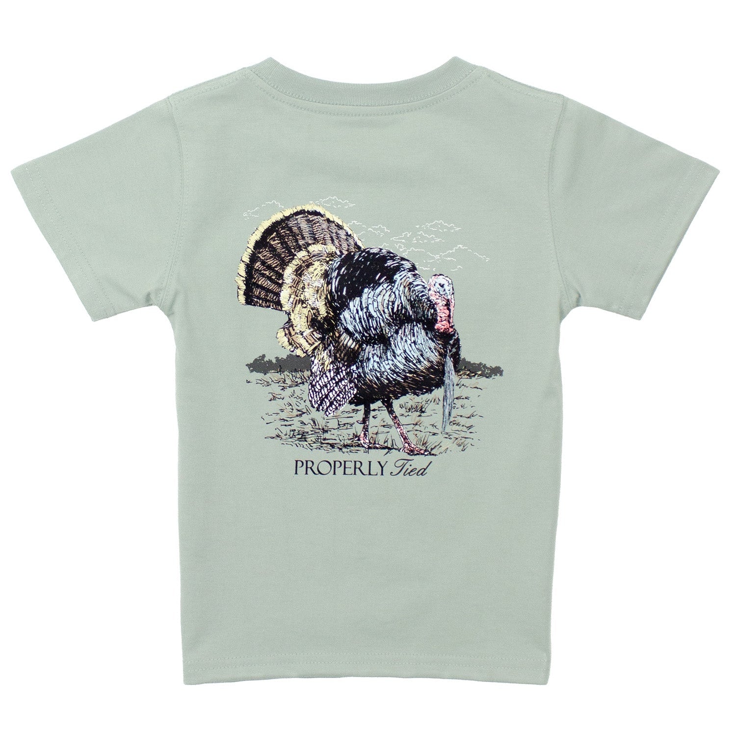 Properly Tied Tee, Gobbler on Chrome Grey