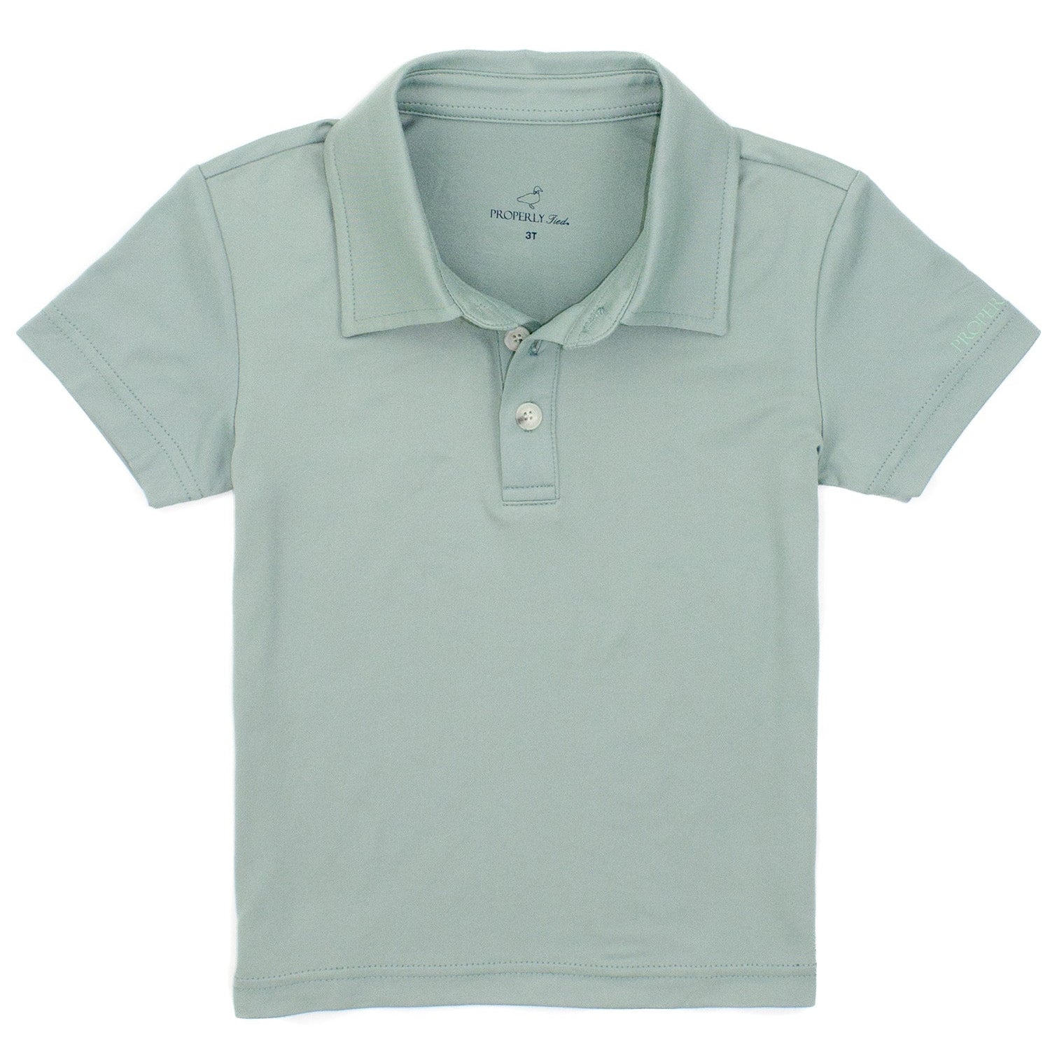 Light green polo shirt on a white background