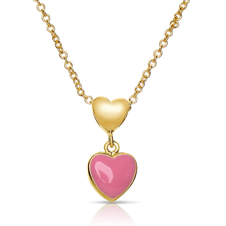 Lily Nily Double Heart Pendant, Pink