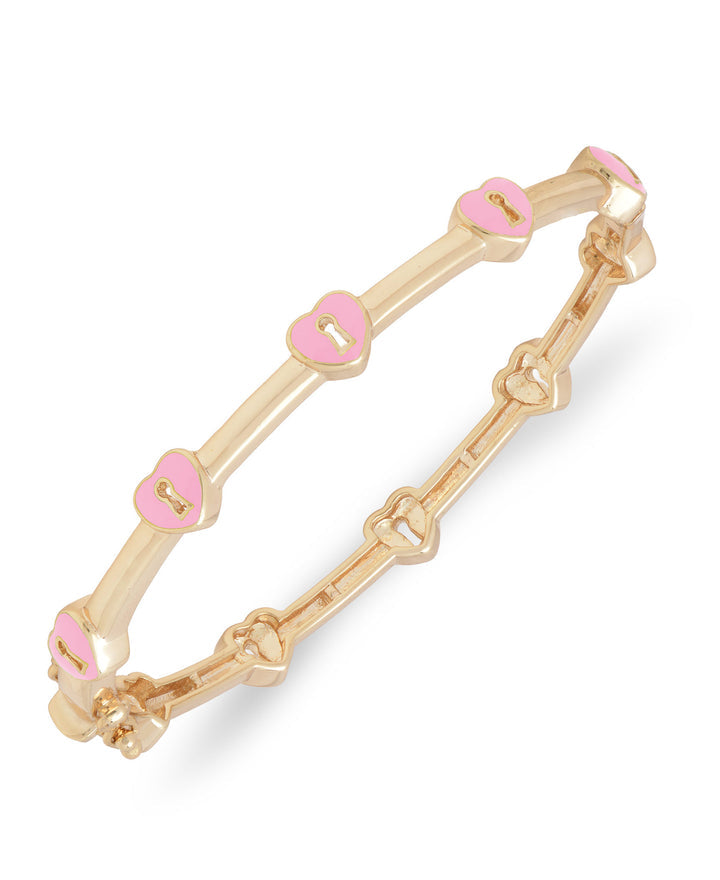 Lily Nily Heart Lock Bangle, Pink