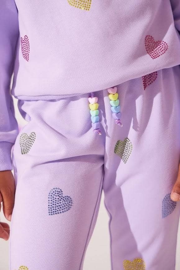 Lola & The Boys Lavender Crystal Hearts Set