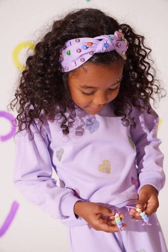 Lola & The Boys Lavender Crystal Hearts Set