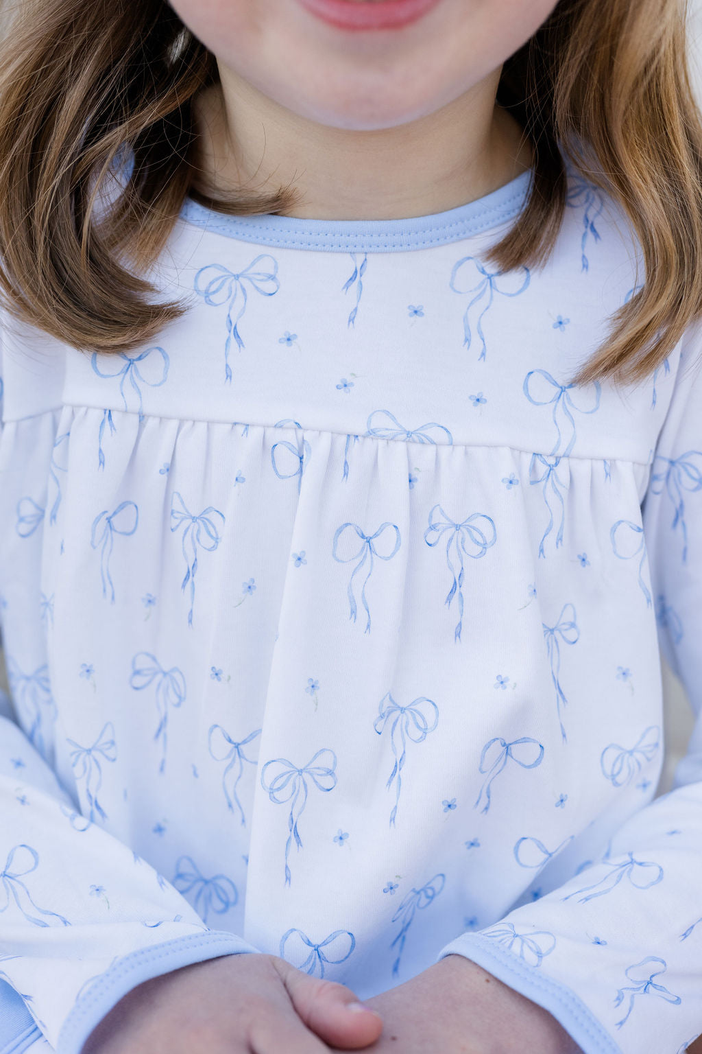 James & Lottie Lennon Dress, Blue Bows Knit