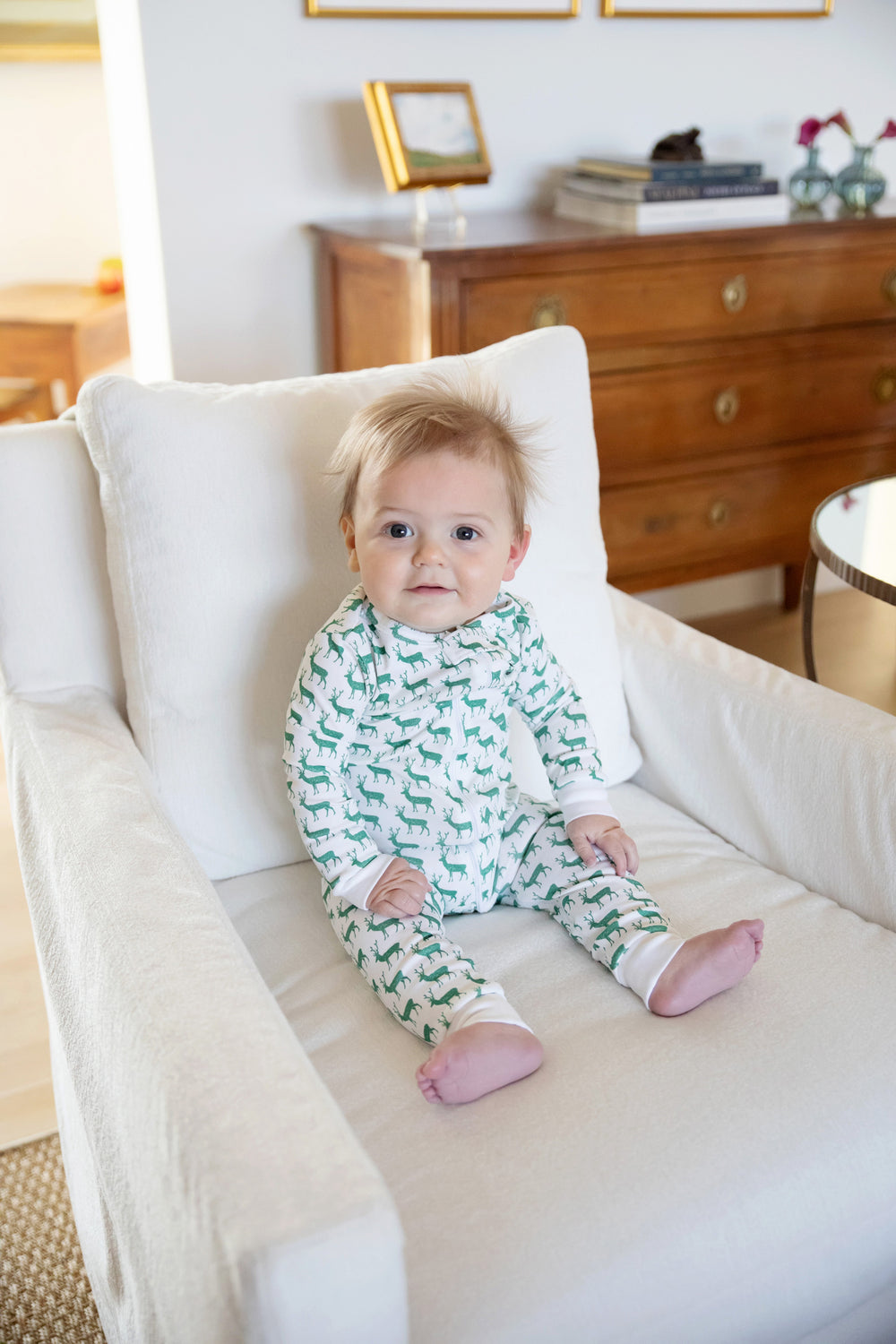 Lila & Hayes Parker Zipper Pajama, Woodland Deer