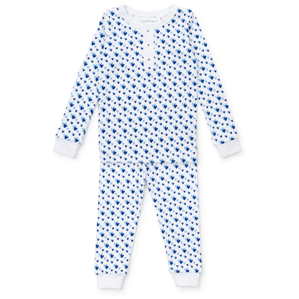 Lila & Hayes Jack Pajama Set, Heart to Heart Blue