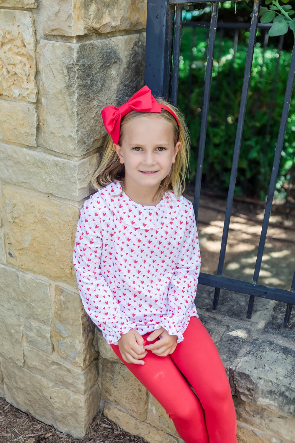 Lila & Hayes Lulu Legging Set, Heart to Heart Pink