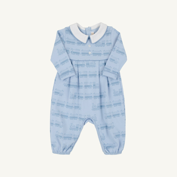 Beaufort Bonnet Bradford Romper, Blue Choo Choos