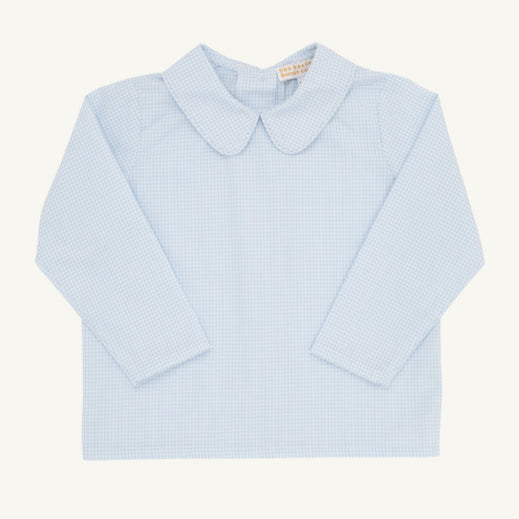Beaufort Bonnet Peter Pan Collar Shirt, Barrington Blue Mini Windowpane