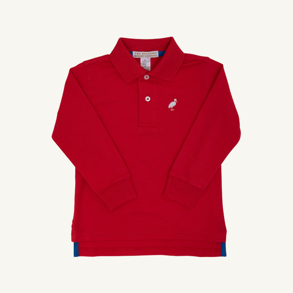 Beaufort Bonnet Long Sleeve Prim & Proper Polo, Richmond Red
