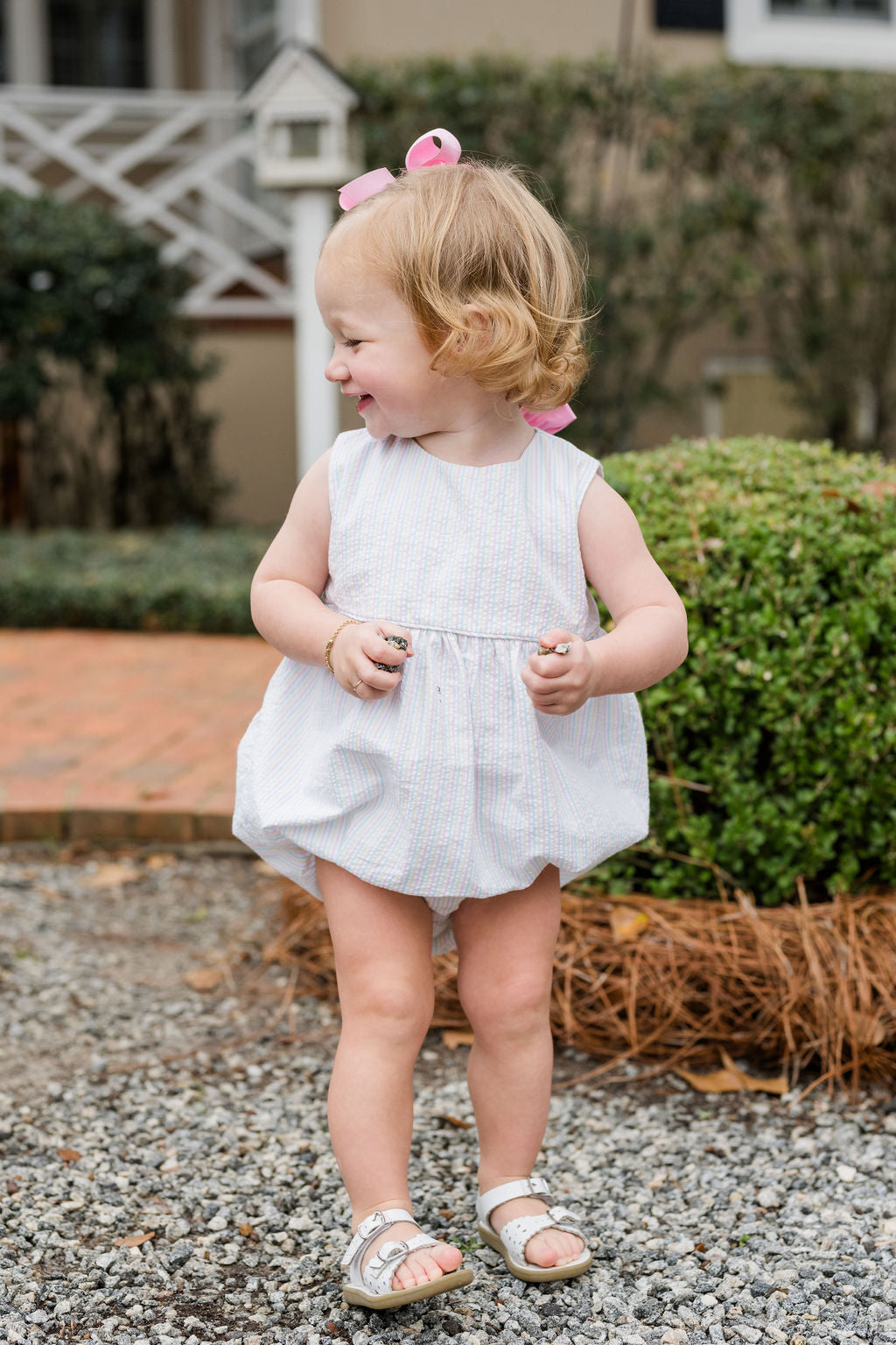 James & Lottie Spring Seersucker Stripe Bubble