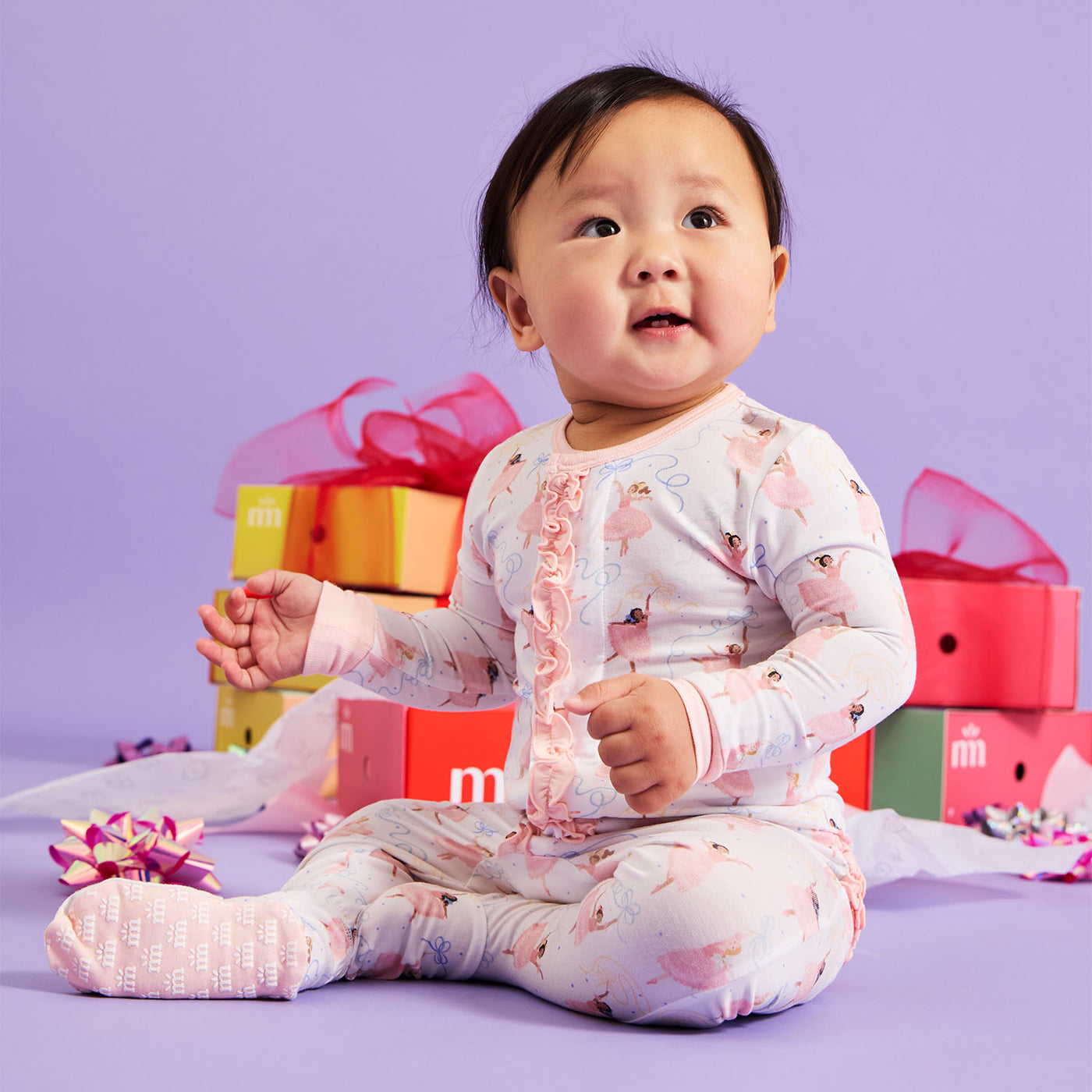 Magnetic Me Pretty Plies Modal Footie with Ruffle