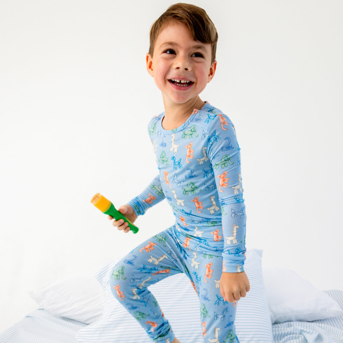 Magnetic Me Blue Party Animals Glow in the Dark Modal Pajama Set