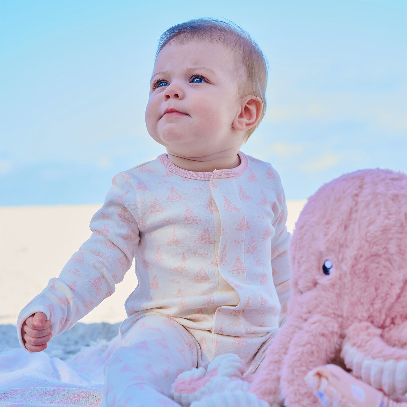 Magnetic Me Pink Tiny Tides Organic Cotton Footie