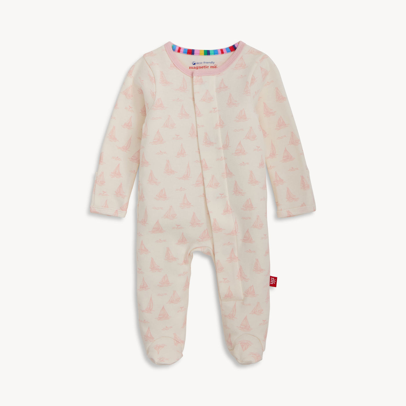 Magnetic Me Pink Tiny Tides Organic Cotton Footie