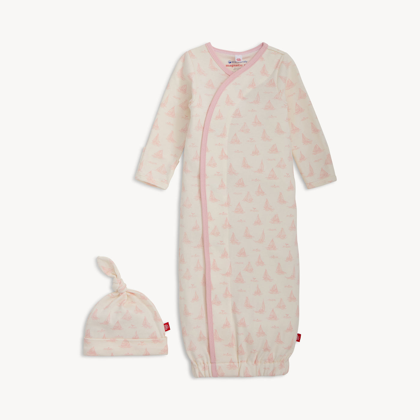 Magnetic Me Pink Tiny Tides Organic Cotton Gown Set