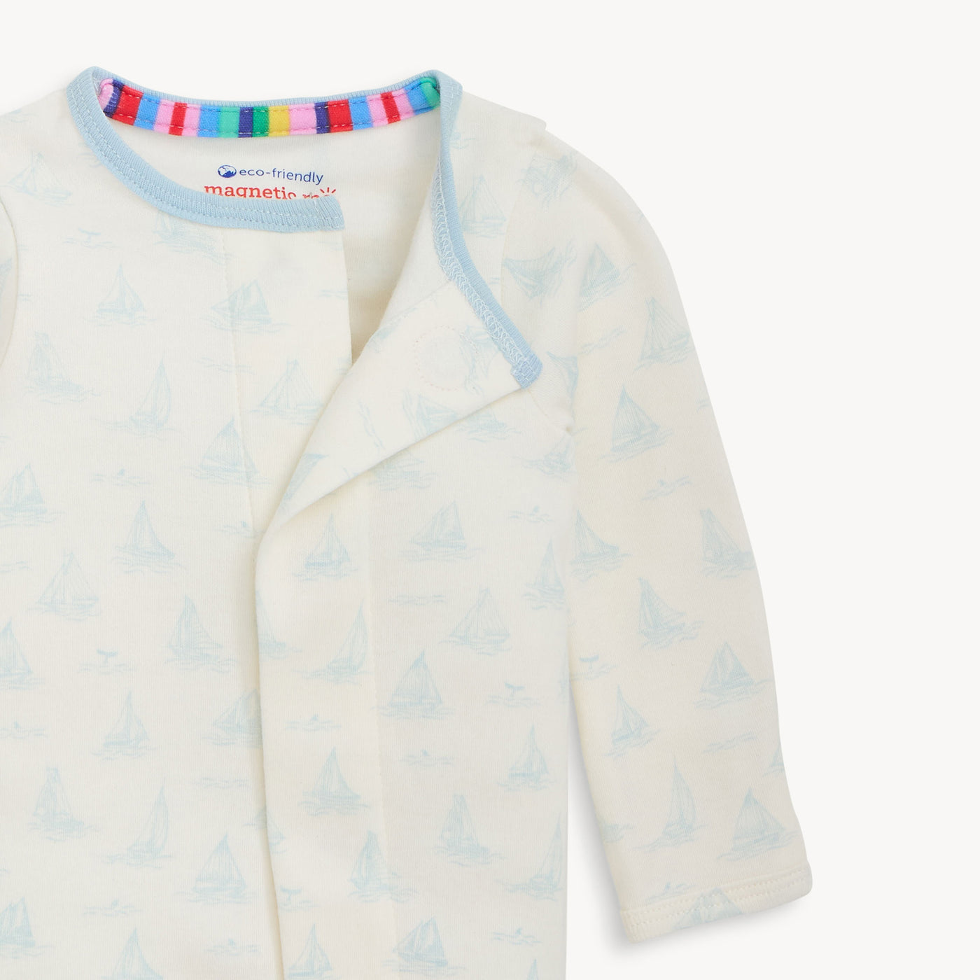 Magnetic Me Blue Tiny Tides Organic Cotton Footie