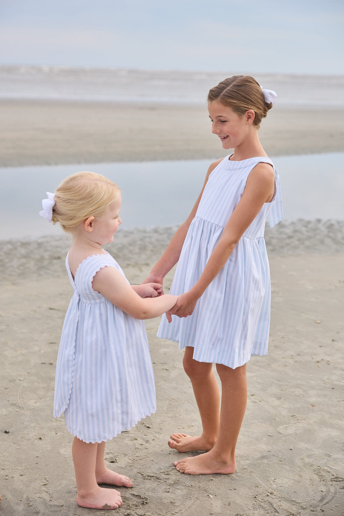 Little English Bow Back Annie Dress, Savannah Stripe