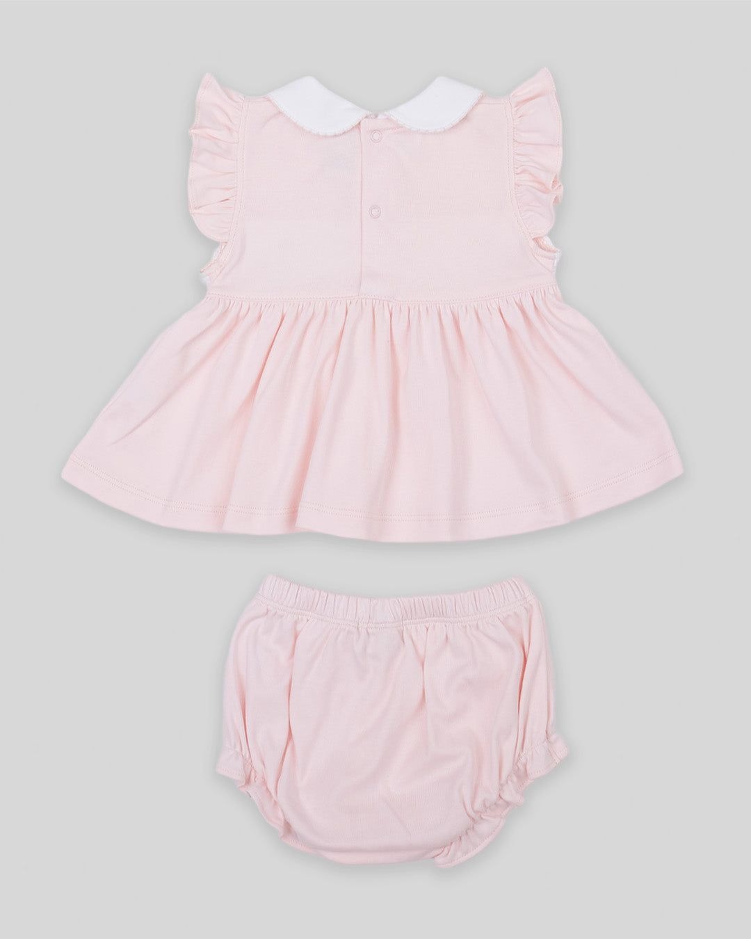 Miocotton Hand Smocked Zuzzel Mini Dress Set, Pink