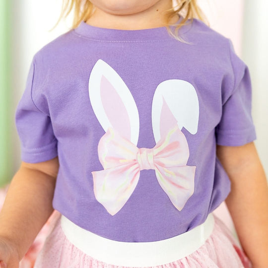 Sweet Wink Bunny Bow Easter T-Shirt, Lavender