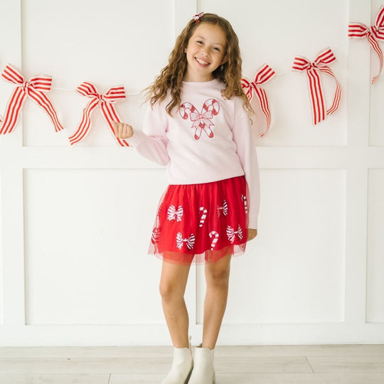 Sweet Wink Candy Cane Patch Christmas Sweatshirt