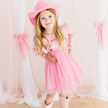pink long sleeve tutu dress Coquette Bow Long Sleeve Tutu Dress