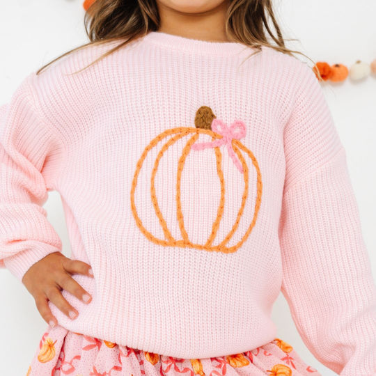 Sweet Wink Coquette Pumpkin Knit Sweater