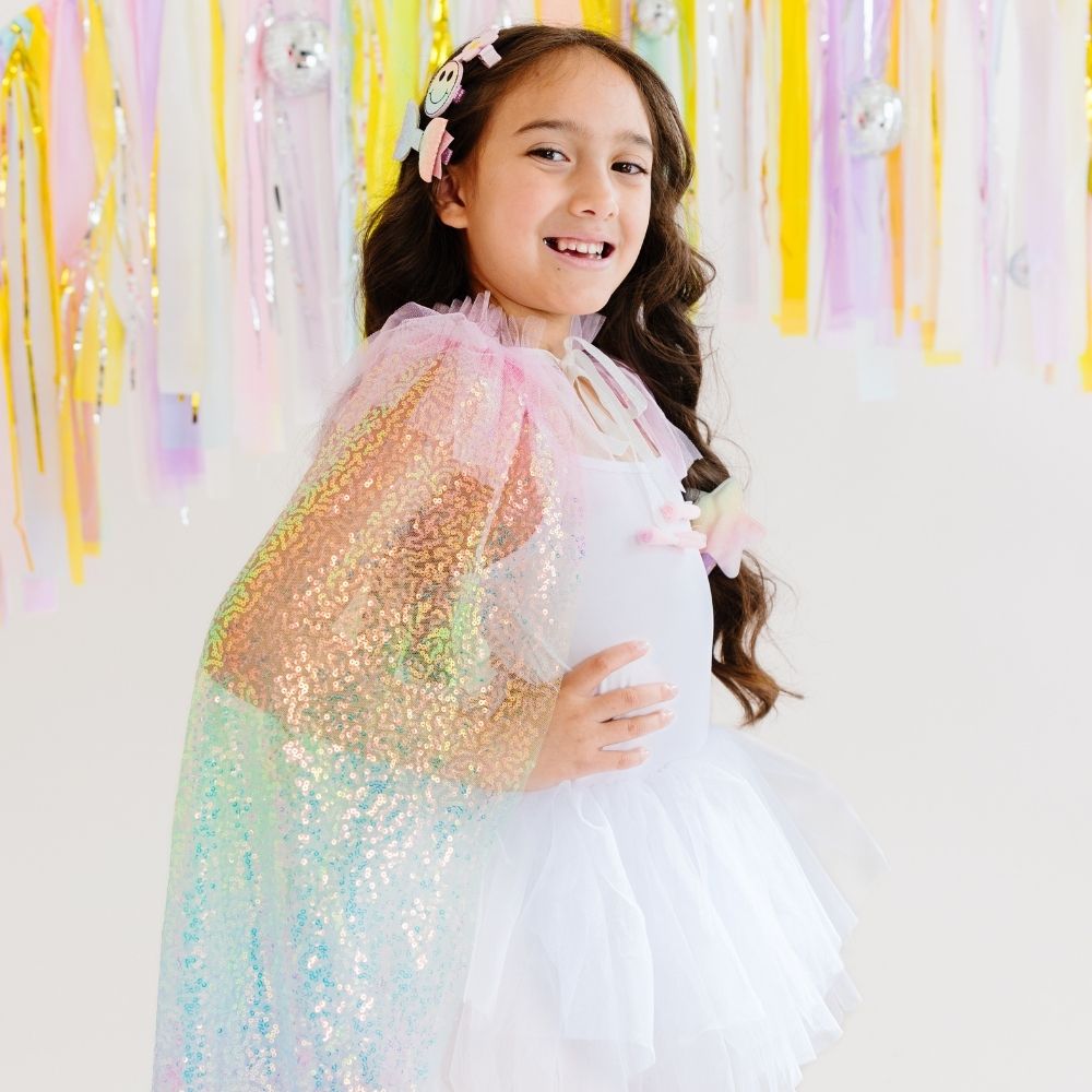 Sweet Wink Rainbow Sequin Cape
