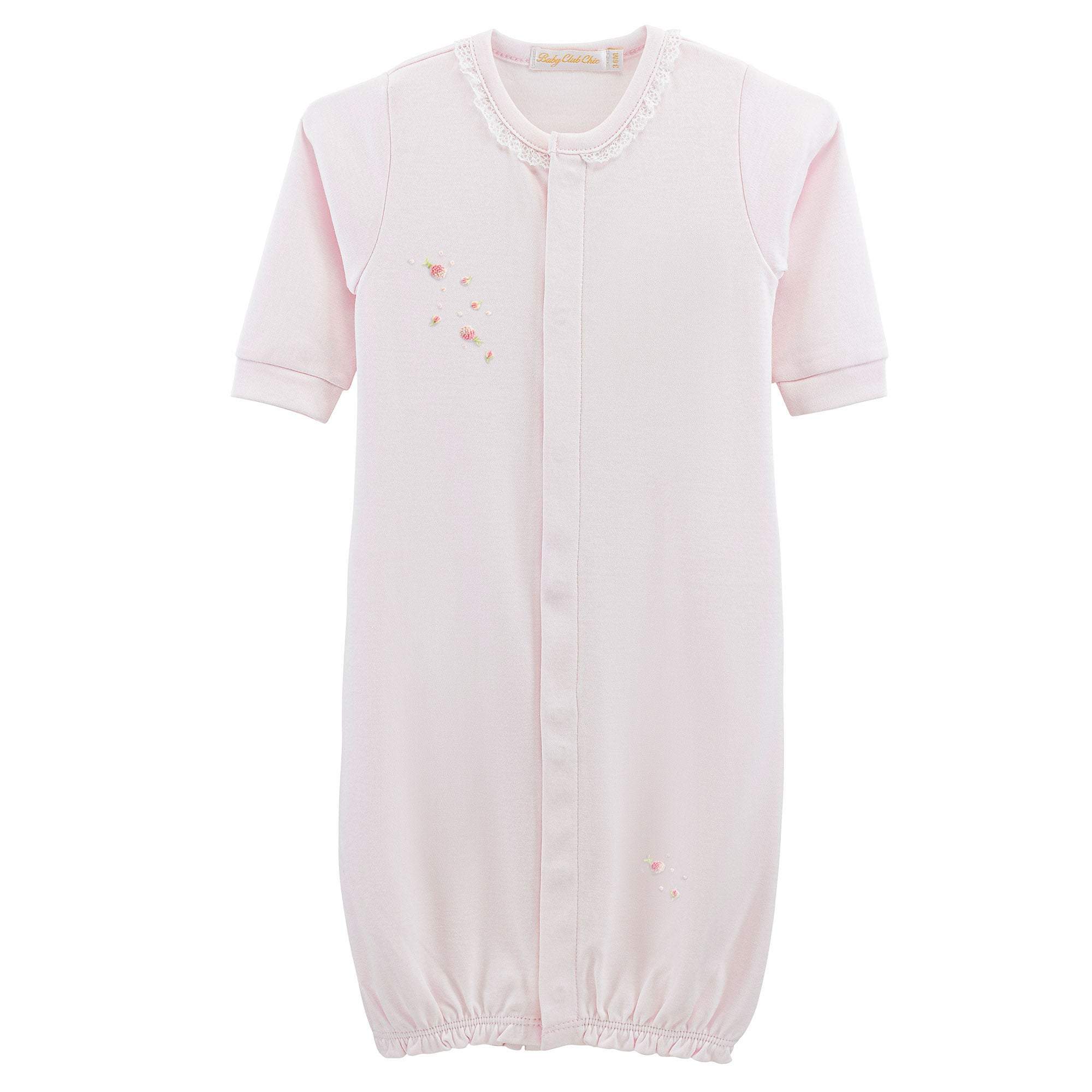 Baby Club Chic Spring Flowers Converter Gown with Lace Trim